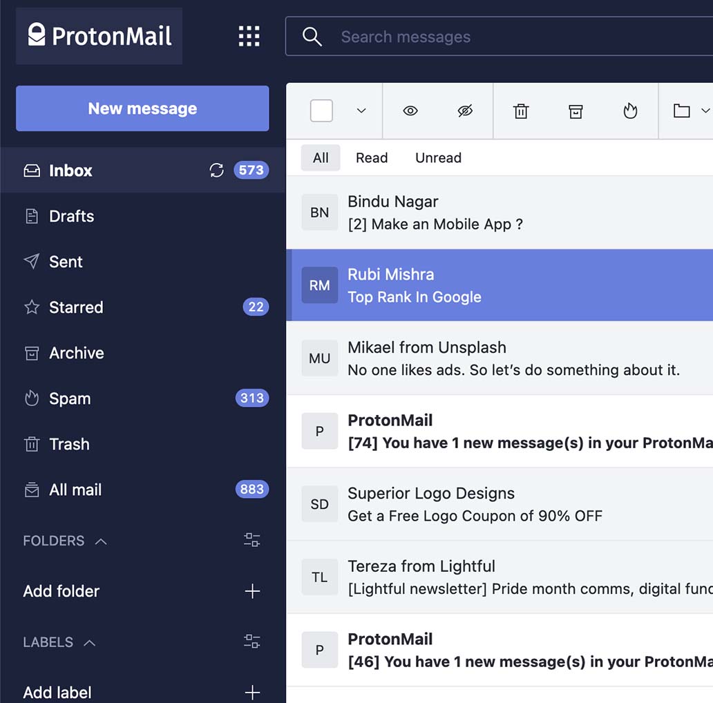 Piratage de la boîte aux lettres ProtonMail